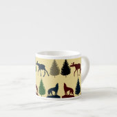 Wilde Moose Wolf Wilderness Mountain Cabin Rustic Espresso Kop (Voorkant rechts)