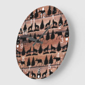 Wilde Moose Wolf Wilderness Mountain Cabin Rustic Grote Klok (Hoek)