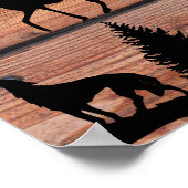 Wilde Moose Wolf Wilderness Mountain Cabin Rustic Poster (Hoek)