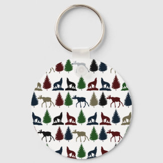 Wilde Moose Wolf Wilderness Mountain Cabin Rustic Sleutelhanger