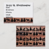 Wilde Moose Wolf Wilderness Mountain Cabin Rustic Visitekaartje (Voorkant / Achterkant)