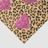 Wilde mousserende roze Harten en luipaard Tissuepapier (Detail)