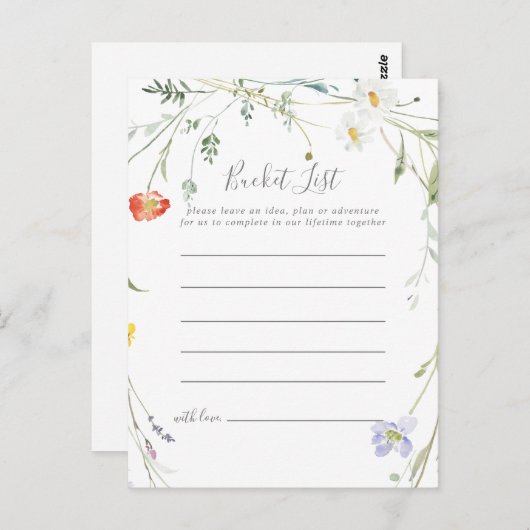 Wilde Multicolor Bloemen Emmer Lijst Kaarten (Voorkant / Achterkant)