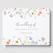 Wilde Multicolor Bloemige Bruiloft Gastenboek (Voorkant)