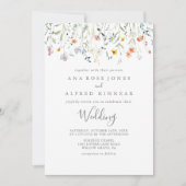 Wilde Multicolour Bloemen Voor & Achterbruiloft Kaart (Voorkant)