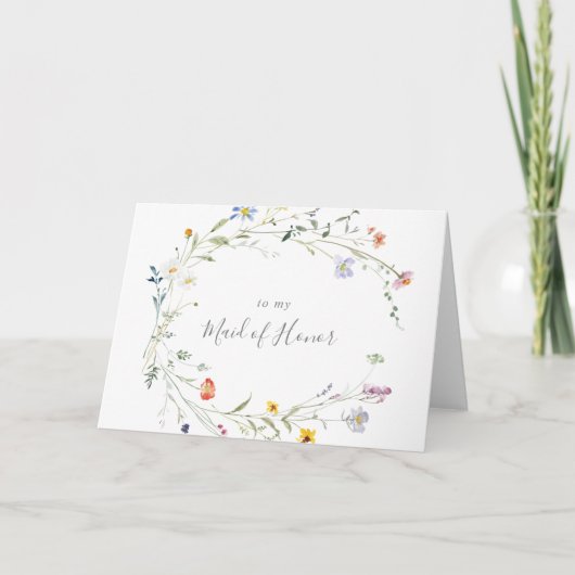 Wilde Multikleurige Bloem Bruidsfeest Dank Je Bedankkaart (Voorkant)
