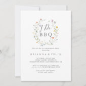 Wilde multikleurige bloemen I Do BBQ verlovingspar Kaart (Voorkant)