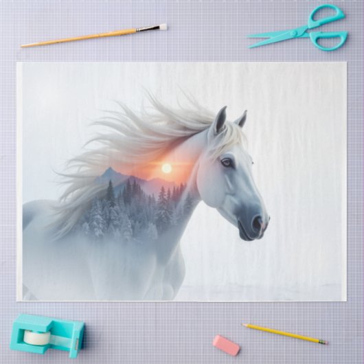 Wilde Mustang bij Zonsondergang Tissuepapier (Craft)