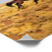 Wilde Mustang Paarden die lopen en Regenboog Poster (Hoek)