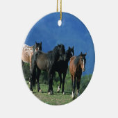 Wilde Mustang-paarden in de bergen Keramisch Ornament (Rechts)