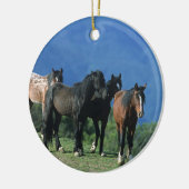 Wilde Mustang-paarden in de bergen Keramisch Ornament (Links)
