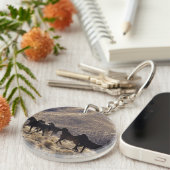 Wilde Mustang-paarden in de woestijn 1 Sleutelhanger (Voorkant Rechts)