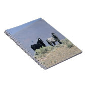 Wilde Mustang-paarden in de woestijn 3 Notitieboek (Rechterzijde)