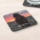 Wilde Mustang Paarden in de zon Bier Onderzetter (Linkerzijde)