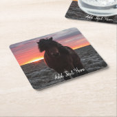 Wilde Mustang Paarden in de zon Kartonnen Onderzetters (Schuin)