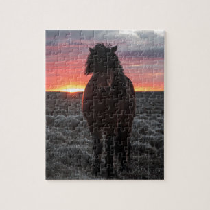 Wilde Mustang Paarden in de zon Legpuzzel