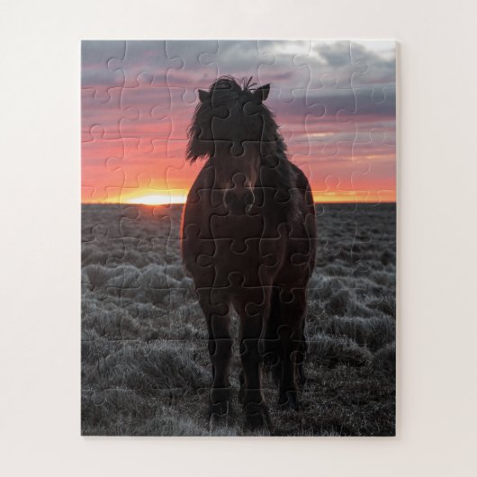Wilde Mustang Paarden in de zon Legpuzzel (Verticaal)