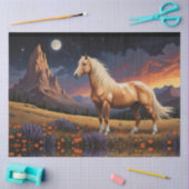 Wilde mustang pinto palomino Kleurrijke nachtelijk Tissuepapier (Craft)