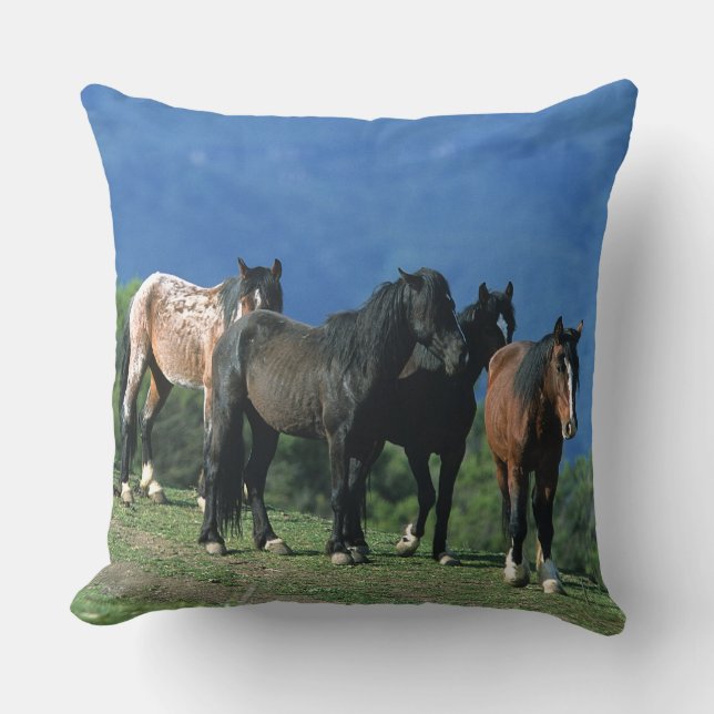 Wilde Mustangs in de Bergen Kussen (Voorkant)