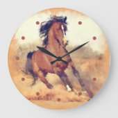 Wilde Mustangs stampede waterverf Grote Klok (Voorkant)
