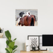 Wilde Mustangs uit het westen Poster (Thuiskantoor)