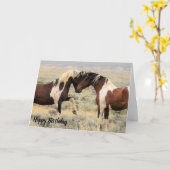 Wilde Mustangs van de West Birthday Kaart (Gele Bloem)