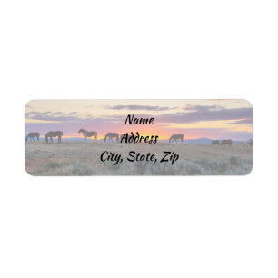 Wilde Mustangs van het Adres van het Westen Etiket