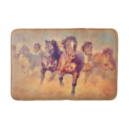 Wilde Mustangs Waterverfschildering Badmat