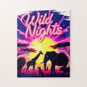 Wilde Nachten Afrikaanse Safari Zonsondergang Legpuzzel
