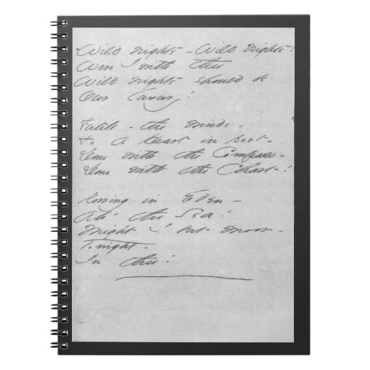 Wilde nachten, wilde nachten Manuscript Notitieboek (Voorkant)