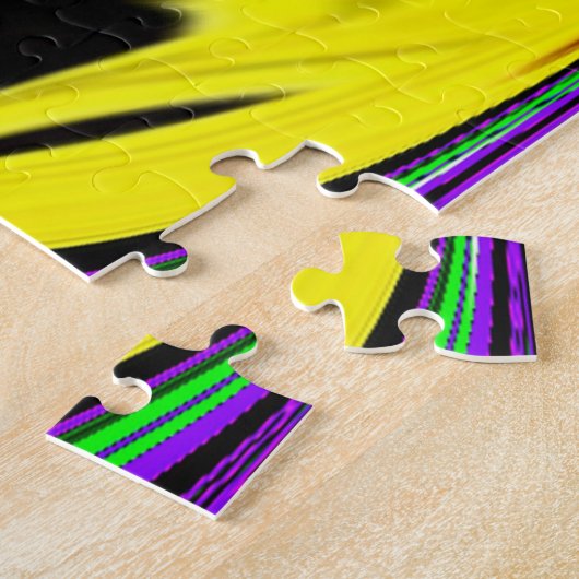 Wilde natte zwijn in groen Paars en geel Legpuzzel (Zijkant)