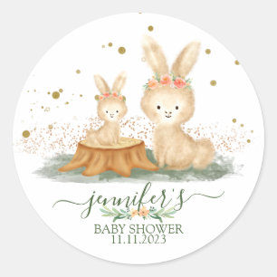 Wilde Naturen Bunny Rabbit Familie Favor Ronde Sticker