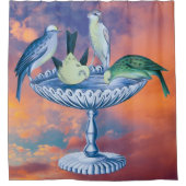 Wilde Natuur - Birdbath Birds Douchegordijn (Voorkant)