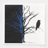 Wilde Natuur Blackbirds Raven Tree Servet (Voorkant)