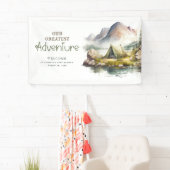 Wilde Natuur Camping Geïnspireerd welkomstteken Spandoek (Insitu)