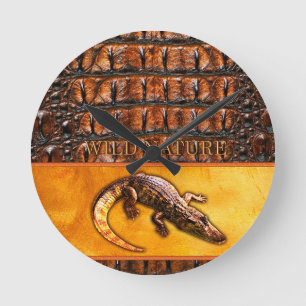 WILDE NATUUR - CROCODILE-DILE-DILE design collecti Ronde Klok