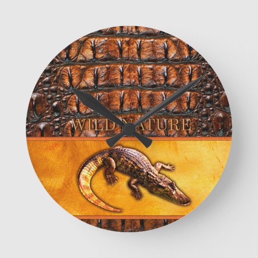 WILDE NATUUR - CROCODILE-DILE-DILE design collecti Ronde Klok (Voorkant)