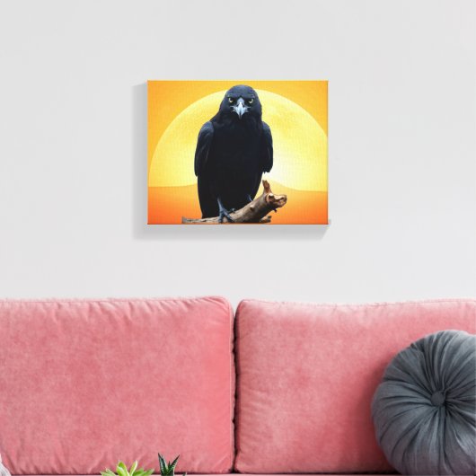 Wilde Natuur Crow-Raven Canvas Muurkunst (Insitu (Woonkamer))