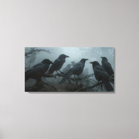 Wilde Natuur Crow-Raven Canvas Muurkunst Afdruk (Voorkant)