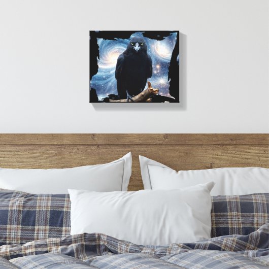 Wilde Natuur Crow-Raven Canvas Muurkunst Afdruk (Insitu (Slaapkamer))