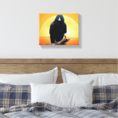 Wilde Natuur Crow-Raven Canvas Muurkunst Afdruk (Insitu (Slaapkamer))