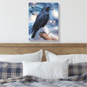 Wilde Natuur Crow-Raven Canvas Muurkunst Afdruk (Insitu (Slaapkamer))