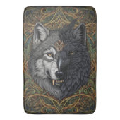 Wilde Natuur Crow-Raven Wolf Badmat (Voorkant Verticaal)