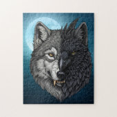 Wilde Natuur Crow-Raven Wolf Legpuzzel (Verticaal)
