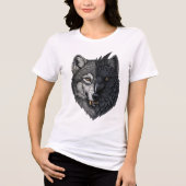 Wilde Natuur Crow-Wolf Raven Tri-Blend Shirt (Voorkant)