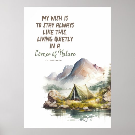 Wilde Natuur die geïnspireerd kamperen Poster (Voorkant)
