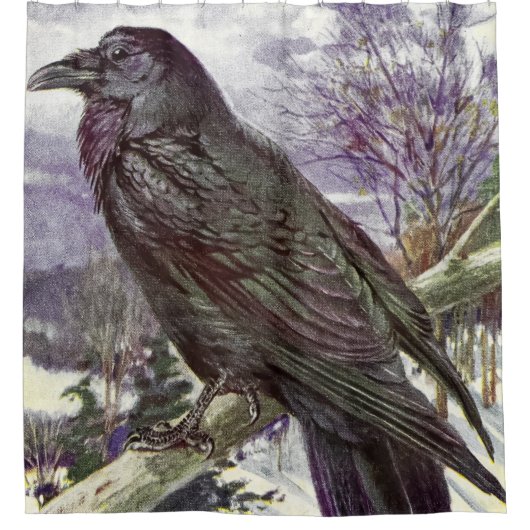 Wilde Natuur Kunst - De Raven Douchegordijn (Voorkant)