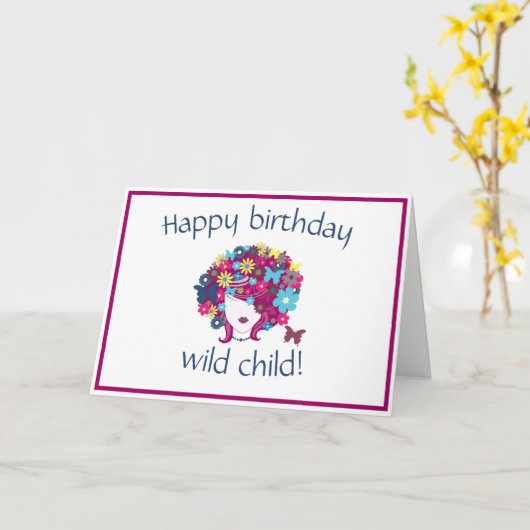 Wilde Natuur Meisje Kaart (Gele Bloem)