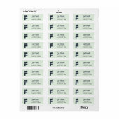 Wilde natuur Monogram "F" Retouradreslabel Etiket (Full Sheet)