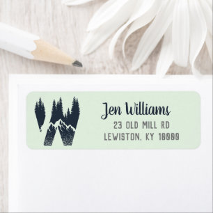 Wilde natuur Monogram "W" Return Address Label